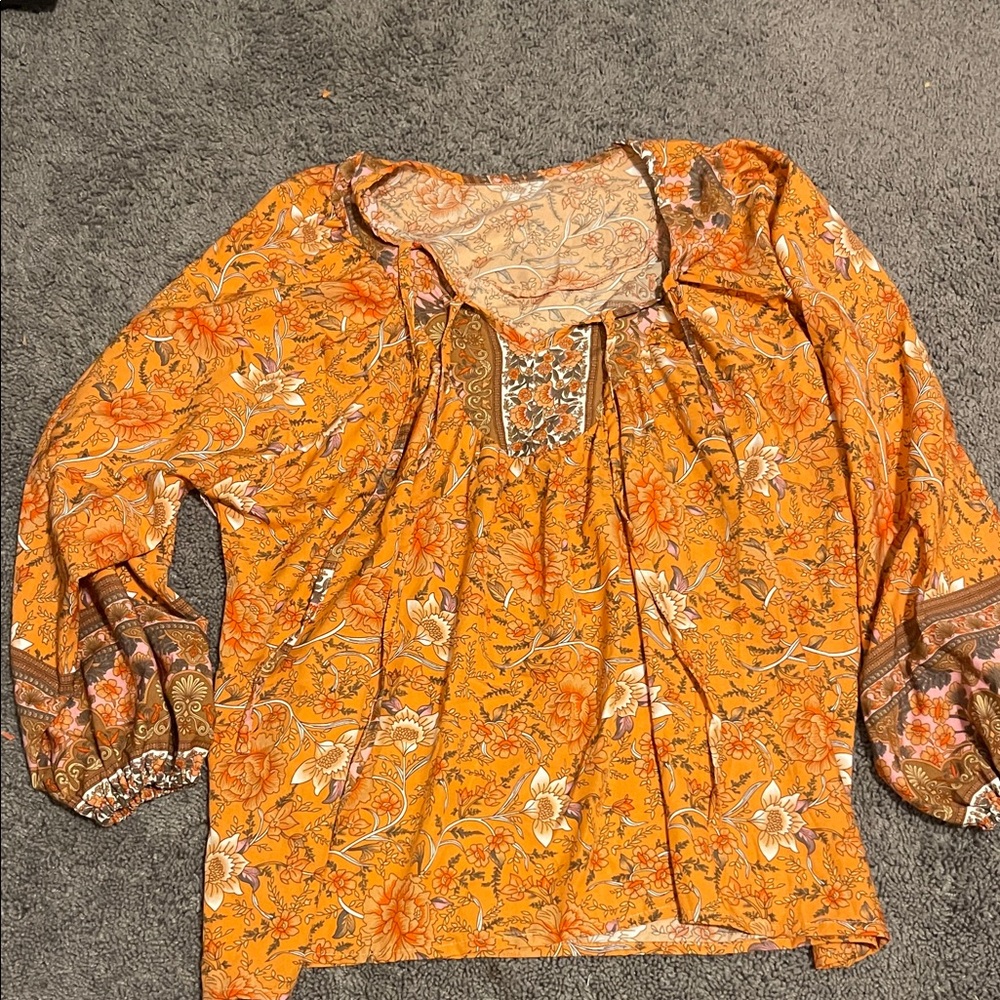 Floral Orange Women's Top